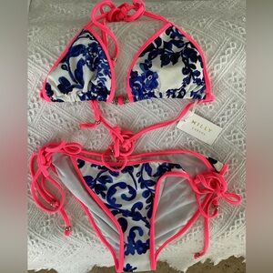 Milly Cabana Swimsuit Biarritz String Bikini 2pc Set sz M